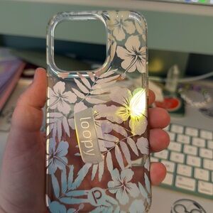 iPhone 14 Pro Iridescent Floral Loopy Case (no bag)